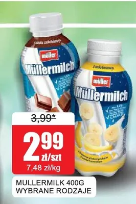 Napój mleczny Mullermilk bananowy Müller promocja w Bingo