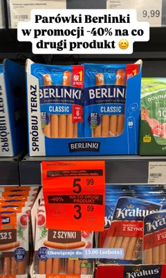 Parówki Berlinki Classic promocja w Aldi