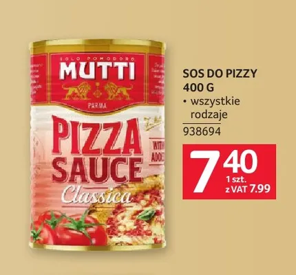 Sos do pizzy Mutti promocja w Selgros