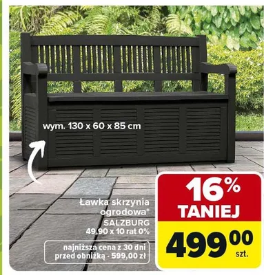 Ławka skrzynia ogrodowa promocja w Carrefour