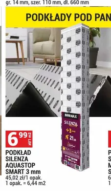Podkład pod panele laminowane Silenza Aquastop Smart Afirmax 3 mm promocja w Merkury Market