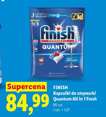 Kapsułki do zmywarki Finish Quantum All in 1 Fresh promocja w Lidl