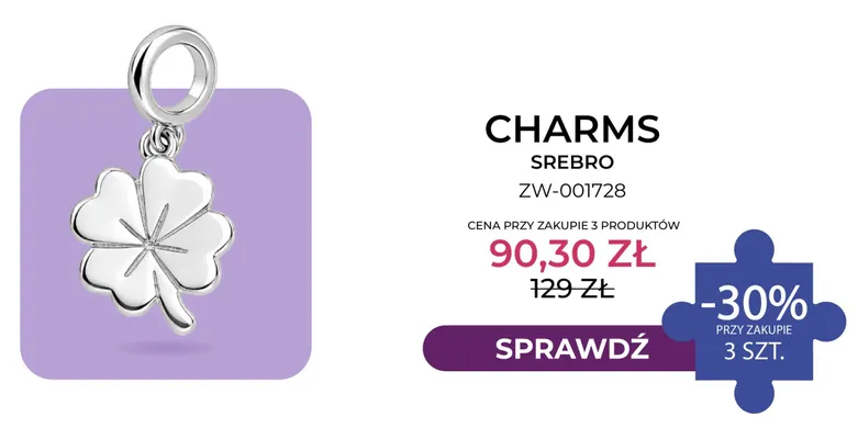Charms srebro ZW-001728 Briju promocja w Briju