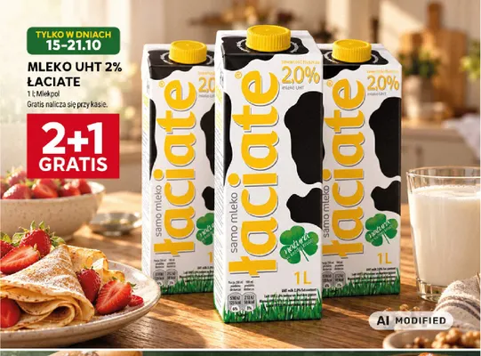 Mleko UHT Łaciate 2% promocja w Stokrotka