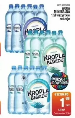 Woda mineralna Kropla Beskidu gazowana promocja w Tomi Markt