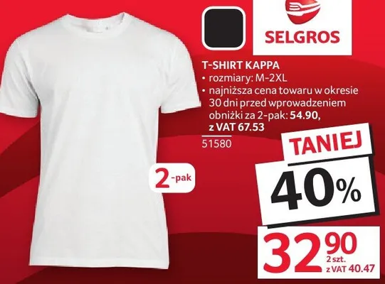 T-shirt kappa rozmiary M-2XL promocja w Selgros