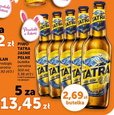 Piwo Tatra Jasne Pełne promocja w Groszek