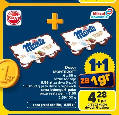 Deser Monte Zott 6-pak promocja w Carrefour Market