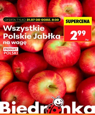 Jabłka polskie na wagę promocja w Biedronka