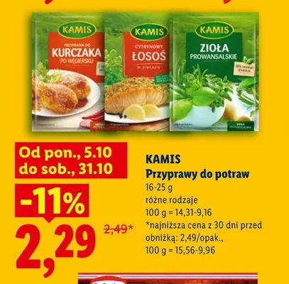 Przyprawa cytrynowy łosoś w ziołach Kamis promocja w Lidl