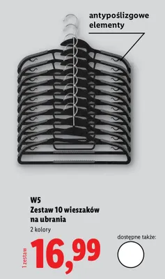 Zestaw wieszaków na ubrania 10-pak W5 promocja w Lidl