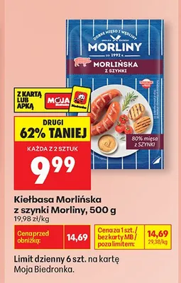 Kiełbasa Morlińska z szynki Morliny promocja w Biedronka