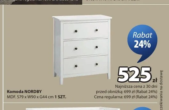 Komoda Nordby promocja w Jysk