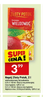 Napój Złoty Potok brzoskwinia promocja w Twój Market