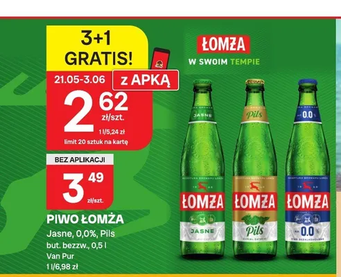 Piwo Łomża Jasne promocja w Chorten