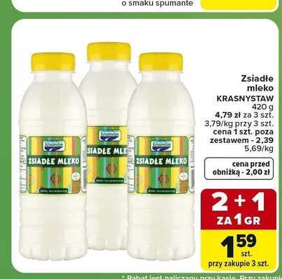 Zsiadłe mleko Krasnystaw promocja w Carrefour Express