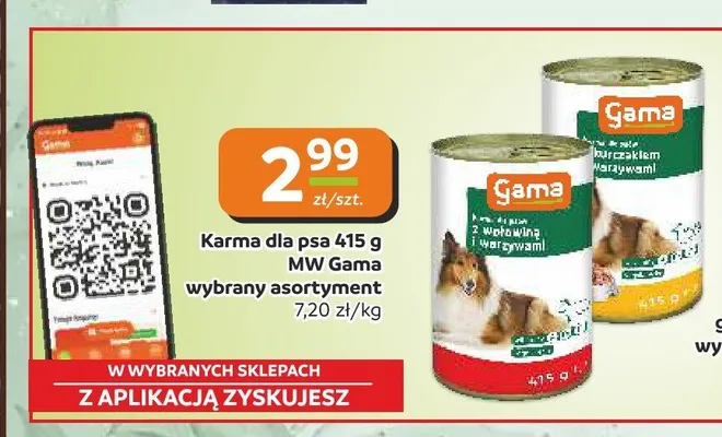 Karma dla psa Gama z wołowiną i warzywami promocja w Gama