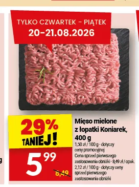 Mięso mielone z łopatki Koniarek promocja w Twój Market