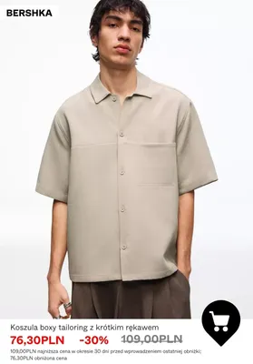 Koszula boxy tailoring z krótkim rękawem Bershka promocja w Bershka