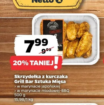 Skrzydełka z kurczaka Grill Bar Sztuka Mięsa promocja w Netto