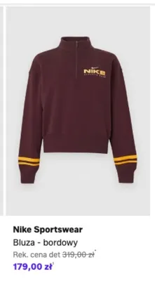 Bluza Nike Sportswear bordowa promocja w Lounge by Zalando