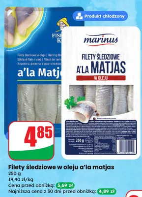 Filety śledziowe w oleju a'la matjas promocja w Dino