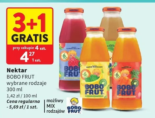 Nektar Bobo Frut wybrane rodzaje promocja w Intermarche