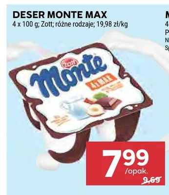 Deser Monte MAX Zott promocja w Stokrotka