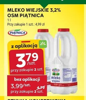 Mleko Wiejskie 3,2% OSM Piątnica promocja w Stokrotka