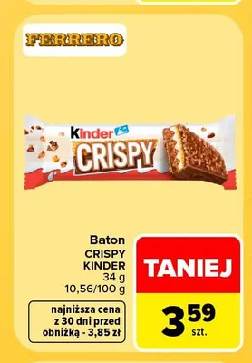 Baton Crispy Kinder promocja w Carrefour Market