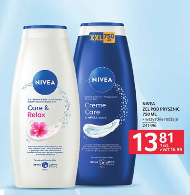 Żel pod prysznic Care & Relax Nivea promocja w Selgros