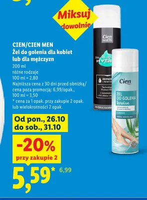 Żel do golenia dla kobiet Sensitive Cien promocja w Lidl