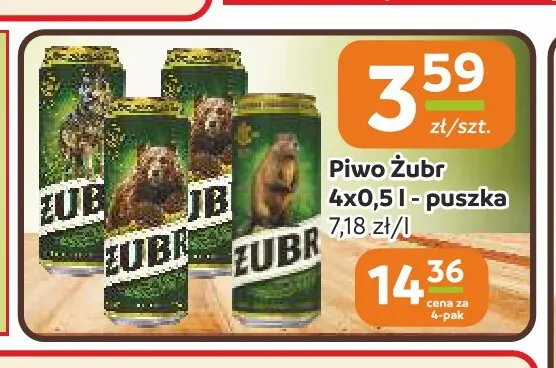 Piwo Żubr 4-pak promocja w Gama