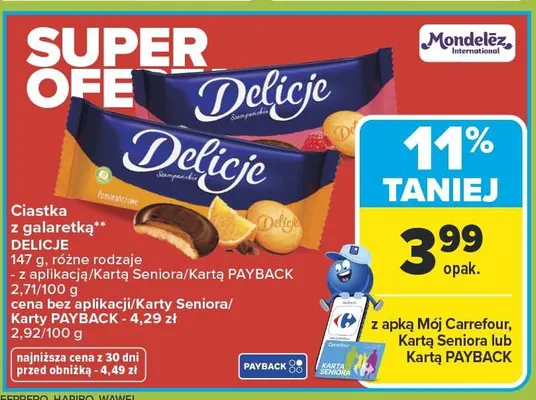 Ciastka z galaretką różne rodzaje promocja w Carrefour