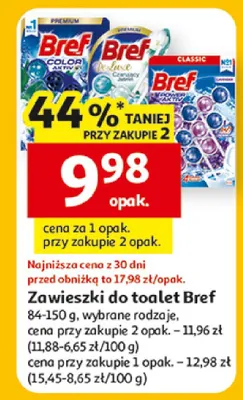Zawieszki do toalet Bref promocja w Auchan