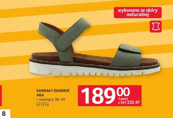 Sandały damskie Ara promocja w Selgros