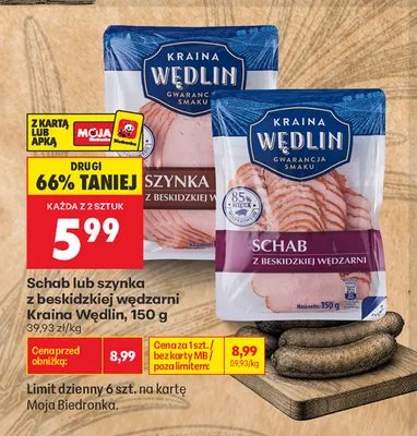 Schab z beskidzkiej wędzarni Kraina Wędlin promocja w Biedronka