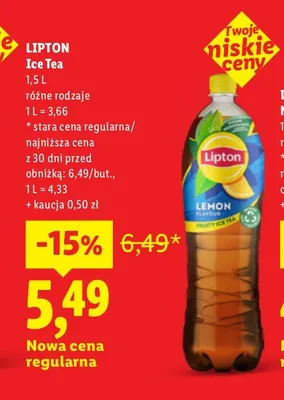 Herbata mrożona Lipton Ice Tea promocja w Lidl