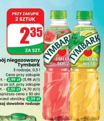 Napój niegazowany jabłko arbuz promocja w Dino