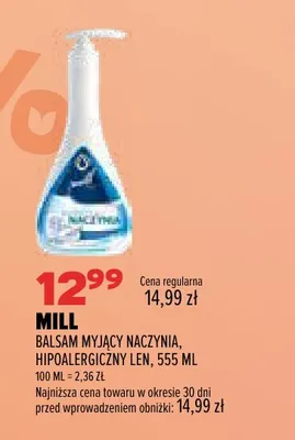 Balsam myjący naczynia hipoalergiczny len Mill promocja w Drogerie Natura
