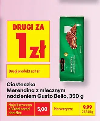 Ciasteczka Merendina z mlecznym nadzieniem Gusto Bello promocja w Biedronka