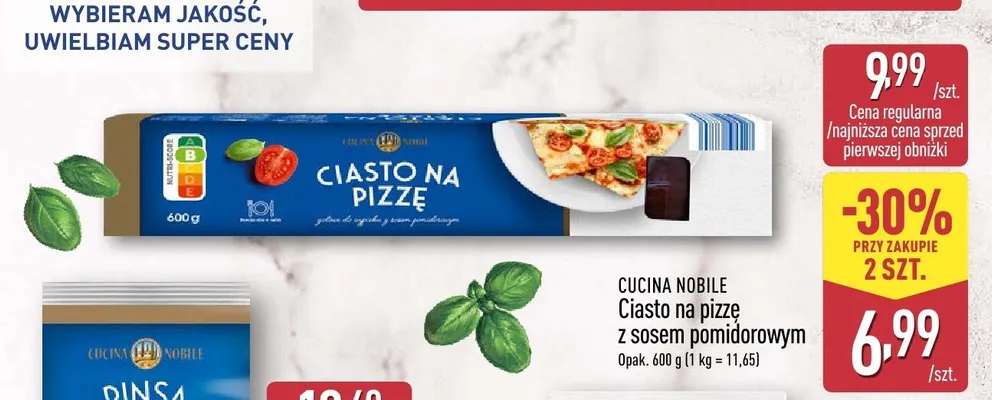 Ciasto na pizzę z sosem pomidorowym Cucina Nobile promocja w Aldi