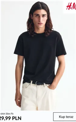 T-shirt Slim Fit H & M promocja w H&M