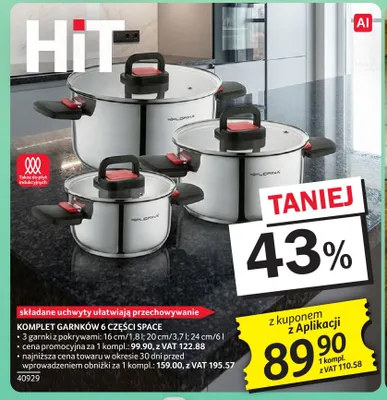 Komplet garnków Florina Space 6 części promocja w Selgros