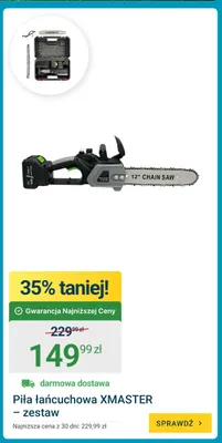 Piła łańcuchowa Xmaster zestaw promocja w ERLI