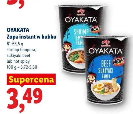 Zupa instant w kubku shrimp tempura Oyakata promocja w Lidl