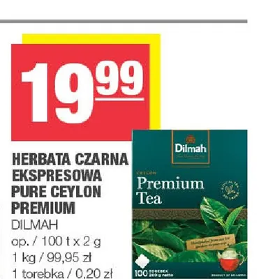 Herbata czarna ekspresowa Pure Ceylon Premium Dilmah promocja w SPAR