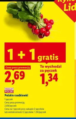 Rzodkiewki polskie promocja w Lidl
