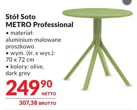 Stół Soto METRO Professional promocja w Makro