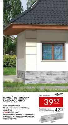 Kamień betonowy Lazzaro 2 Gray 10x38cm promocja w Abra Meble